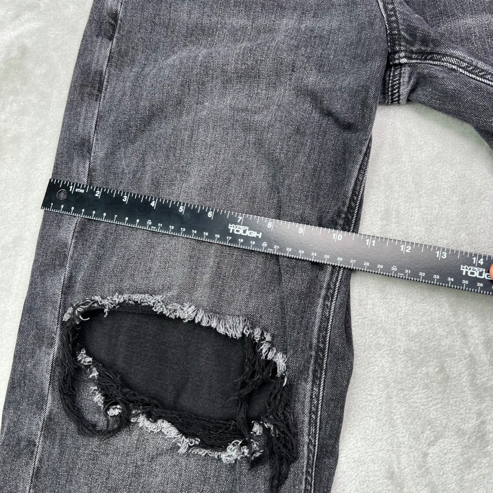 American Eagle Jeans Womens 6 Short Black Super High-Rise Baggy Wide Leg Grunge - Picture 9 of 15